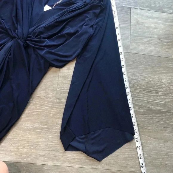 Misa Los Angeles Teget High Low Knotted Navy Blue Maxi Dress Womens Size XS NWT - Picture 4 of 11